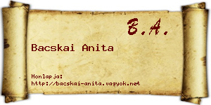Bacskai Anita névjegykártya